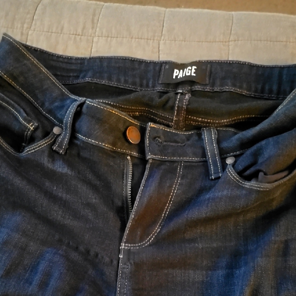 PAIGE Dark Blue High Rise Jeans